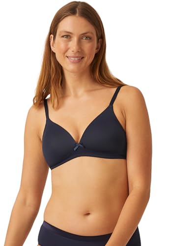 Naturana® Soft-BH ohne Bügel mit Schale [Cup A-D] Optimaler Sitz & maximaler Halt Dank Schnittführung & Breiten Trägern I T-Shirt BH I BH Damen ohne Bügel I BH bügellos 85 Dark Blue B von Naturana