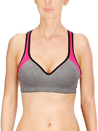 Naturana Damen 5349 Sport-BH, Multicoloured (Grey/Pink/Black), 75D von Naturana