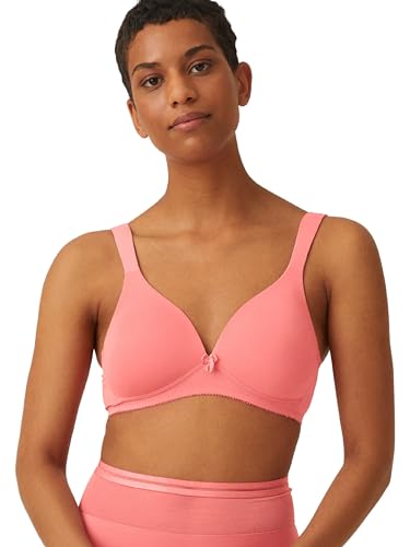 Naturana® BH Damen ohne Bügel [Cup A-D] I 100% Gepolsterte Träger I BH ohne Bügel mit nahtlosen Cups I Bequemer Damen BH mit Unterbrustband 75 Raspberry Mousse A von Naturana