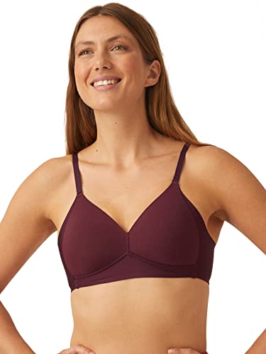 Naturana® Eleganter BH Damen ohne Bügel [Cup A-D] I Besonders schöne Übergänge Dank Side Smoother Effekt & Perfekter Passform I BH ohne Bügel I Bequemer Damen BH 85 Burgundy B von Naturana