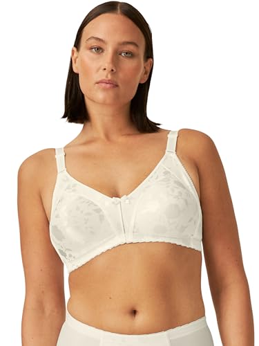 Naturana® Minimizer BH mit Blumenmuster [Cup B-D]: Minimizer BH ohne Bügel I Big Cup BH mit schönen Verzierungen I BH Minimizer ohne Bügel 80 Champagner C von Naturana