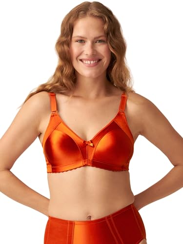 Naturana® Minimizer BH ohne Bügel [Cup B-G] maximaler Halt Dank Perfekter Schnittführung & Breiten Trägern I Eleganter BH Minimizer für eine optisch kleinere Cupgröße 80 Orange Saffron C von Naturana