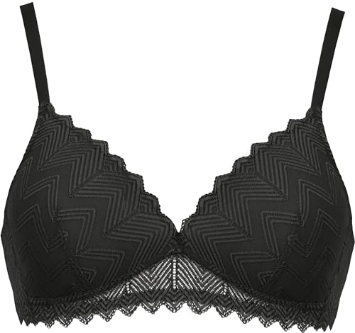 Naturana Damen Padded Soft Cup Bra 5672 Gepolsterter BH, Durchsichtig, Black, 95C von Naturana