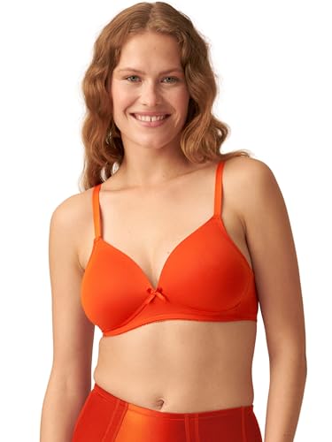 Naturana® Soft-BH ohne Bügel mit Schale [Cup A-D] Optimaler Sitz & maximaler Halt Dank Schnittführung & Breiten Trägern I T-Shirt BH I BH Damen ohne Bügel I BH bügellos 75 Orange Saffron A von Naturana