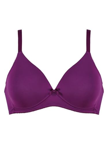 Naturana® Soft-BH ohne Bügel mit Schale [Cup A-D] Optimaler Sitz & maximaler Halt Dank Schnittführung & Breiten Trägern I T-Shirt BH I 95 Beetroot B von Naturana