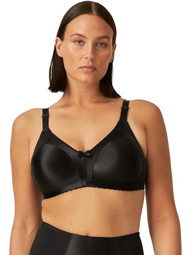 Naturana® Minimizer BH ohne Bügel [Cup B-G] I Maximaler Halt Dank durchdachter Schnittführung & Breiten Trägern I BH Minimizer für eine optisch kleinere Cupgröße 100 Schwarz C von Naturana