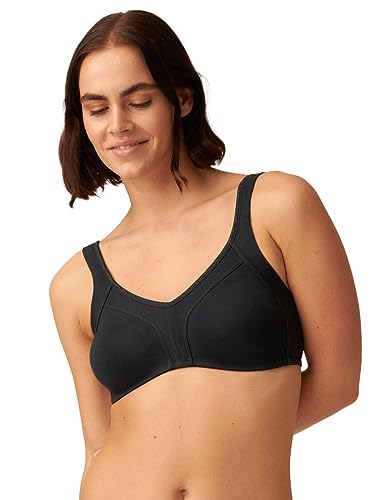 Naturana Minimizer & Side Smoother BH | Nahtloser BH ohne Bügel für optimalen Halt | Bequemer Damen BH | Weicher BH für ganztägigen Komfort 95 Schwarz B von Naturana