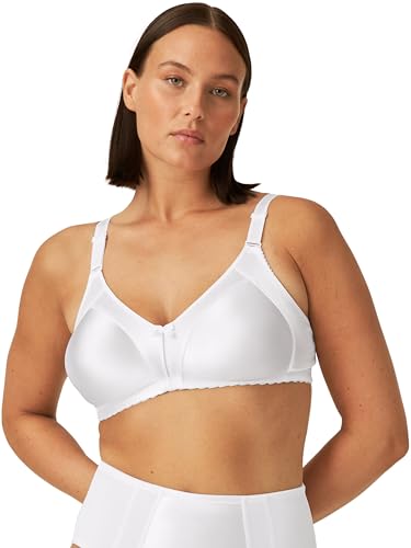 Naturana® Minimizer BH ohne Bügel [Cup B-G] I Maximaler Halt Dank durchdachter Schnittführung & Breiten Trägern I BH Minimizer für eine optisch kleinere Cupgröße 90 Weiss F von Naturana