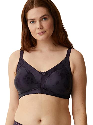 Naturana® Minimizer Soft-BH mit Blumenmuster [Cup B-E]: Minimizer BH ohne Bügel I Big Cup BH mit schönen Verzierungen I hochwertiger BH Minimizer ohne Bügel I BH große Größen I BH Damen von Naturana