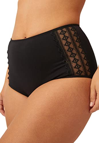 Naturana Perioden Highwaist Slip [36-46]: Periodenunterwäsche mit optimalem Auslaufschutz | wiederverwendbare Alternative zu Tampons + Binden | Bauchweg Unterhose in Schwarz und Cassis von Naturana