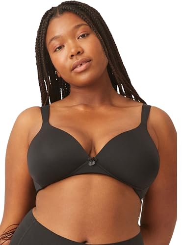 Naturana® BH Damen ohne Bügel [Cup A-D] I 100% Gepolsterte Träger I BH ohne Bügel mit nahtlosen Cups I Damen BH mit Unterbrustband 75 Schwarz D von Naturana