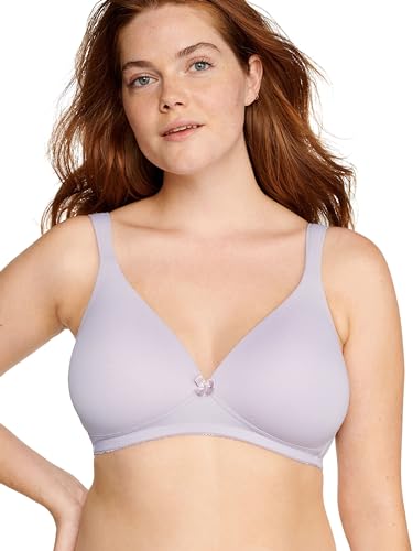 Naturana® BH Damen ohne Bügel [Cup A-D] I 100% Gepolsterte Träger I BH ohne Bügel mit nahtlosen Cups I Damen BH mit Unterbrustband 80 Blueberry Cream B von Naturana