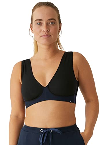 Naturana Yoga Bra Premium Sport-BH - Extra weiche Träger Ohne Schale, Bügel und Nähte 90 Dark Blue/Black A von Naturana