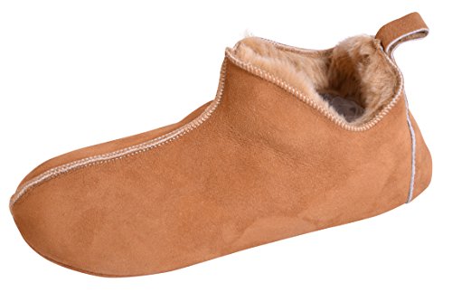 Naturasan Lammfell-Hausschuh für Damen und Herren, warm gefütterte Hüttenschuhe/Mokassin mit weicher Ledersohle, superleicht und bequem, Modell HS-07 (38) von Naturasan