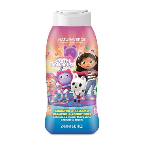 NATURAVERDE Kids - Gabby's Dollhouse Shampoo und Spülung 250 ml, sanft mit Kamillenextrakt, ideal für weiches und leicht kämmbares Haar von Naturaverde