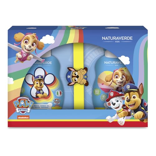 Naturaverde | Kinder - Paw Patrol Geschenkset „Slap Bracelet“, Duschgel 200 ml, Shampoo und Armband 200 ml, Geschenkset von Naturaverde