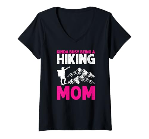 Damen Ich Bin Eine Wandernde Mama Und Stolz Drauf T-Shirt mit V-Ausschnitt von Naturbegeisterte Mutter Wanderhumor Fan