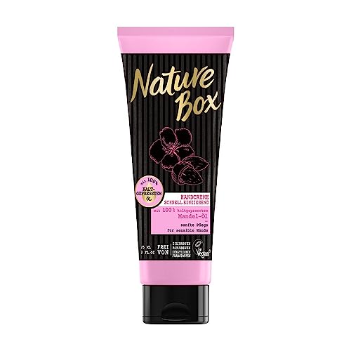 3 x Nature Box Handcreme mit 100% kaltgepresstem Mandel-Öl sanfte Pflege je 75ml von Nature Box