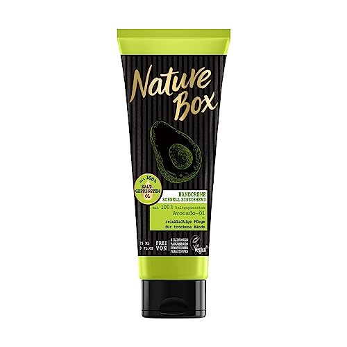 3x Nature Box Handcreme mit kaltgepresstem Avocado-Öl für trockene Hände je 75ml von Nature Box