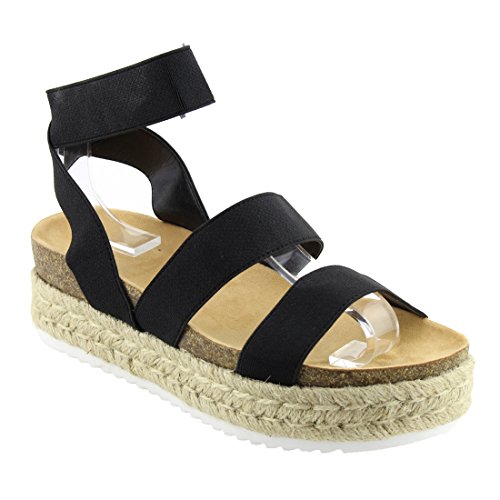 Nature Breeze Kacie Damen Sandalen mit geschlossener Zehenpartie, Schwarz (schwarz), 38.5 EU von Nature Breeze