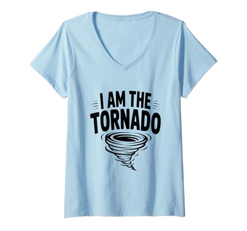 Damen Ich Bin der mächtige Tornado-Naturliebhaber T-Shirt mit V-Ausschnitt von Nature Enthusiast Apparel and Co.