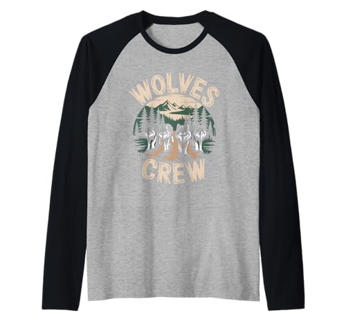 Wölfe Crew Vintage Wildlife Tier Wolf Heulender Herren Wolf Raglan Wölfe Crew Vintage Wildlife Tier Wolf Heulender Herren Wolf Raglan von Nature Wolf Hunting Wolf Wolves for men