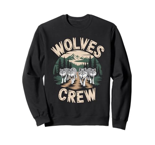 Wölfe Crew Vintage Wildlife Tier Wolf Heulender Herren Wolf Sweatshirt Wölfe Crew Vintage Wildlife Tier Wolf Heulender Herren Wolf Sweatshirt von Nature Wolf Hunting Wolf Wolves for men