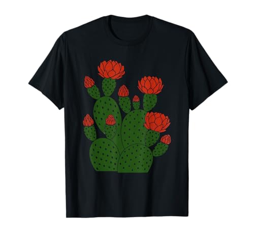 Kaktus mit roten Blumen für Männer T-Shirt von Nature and Plants Arts Design - Cactus Art