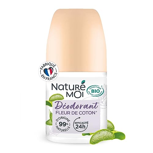 Naturé Moi - Deodorant Roll-on – Wirksamkeit 24 Stunden – Deodorant für Damen mit Bio-Aloe Vera und Magnesium – Duft Baumwollblüte – 99% natürlichen Ursprungs – 50 ml von Naturé moi