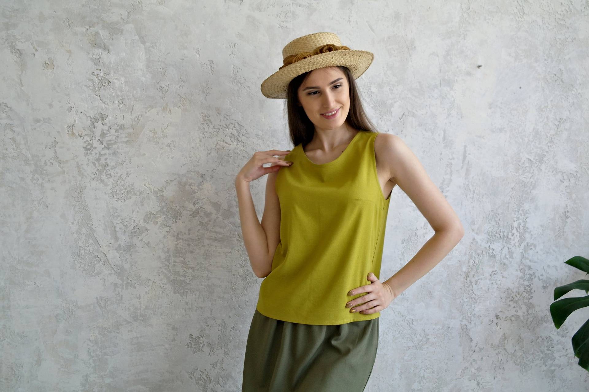 Damen Linen T-Shirts, Leinen Top Frauen, Tank Top, Basic Shirt, Frauen T-Shirt, Einfaches Bio Flachs Top von NatureBreezeShop