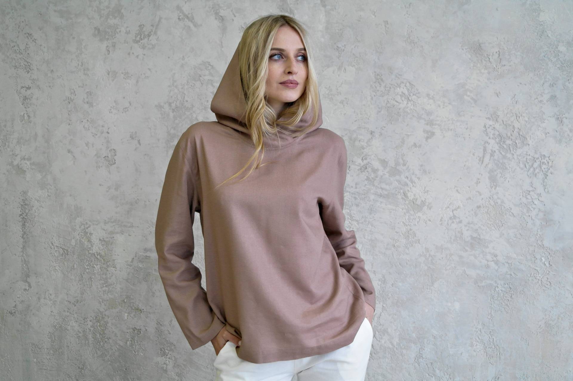 Leinen Hoodie Damen, Leinen Kapuzenhemd Für Frauen, Loser Hoodie, Damen Leinenhemd, Sweatshirt, Loungewear, Bio Flachs Hoodie von NatureBreezeShop