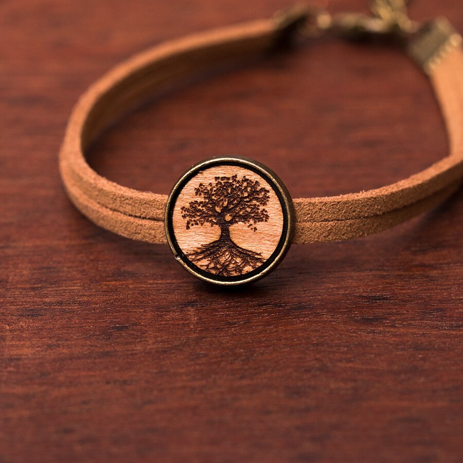 Armkette/Armband Aus Holz Und Metall - Holzschmuck Baum Des Lebens von NatureCraftTyrol