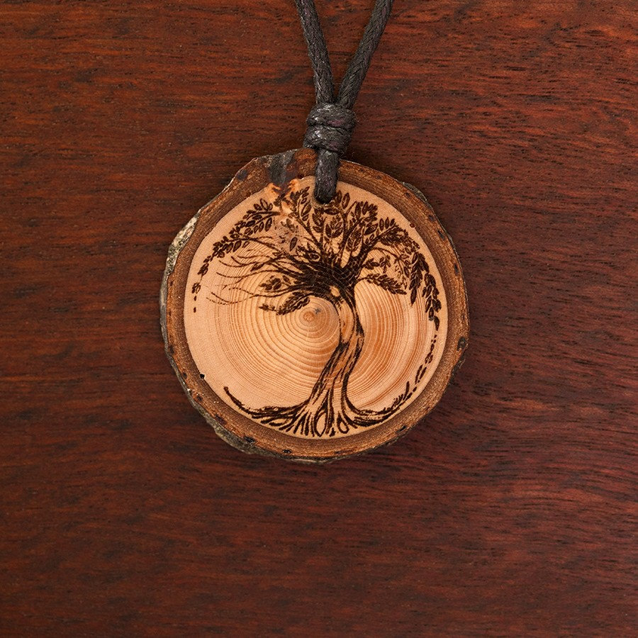 Baum Des Lebens 3, Holz-Halskette, 3-6cm, Unikat - Holzschmuck von NatureCraftTyrol