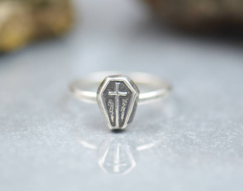 Silber Sarg Ring.halloween Ring. Kürbis Ring Mystery Magic.artisan Ring.halloween Schmuck von NatureJourney