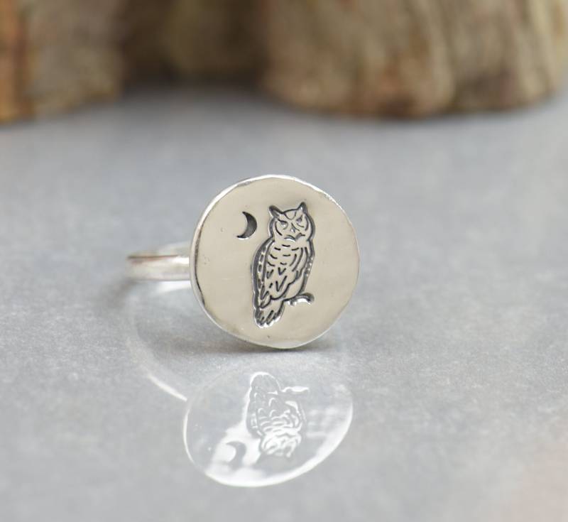 sterling Silber Eule Ring.insekten Ring. Zikadenring.handgefertigter Ring.halloween Schmuck.eule von NatureJourney