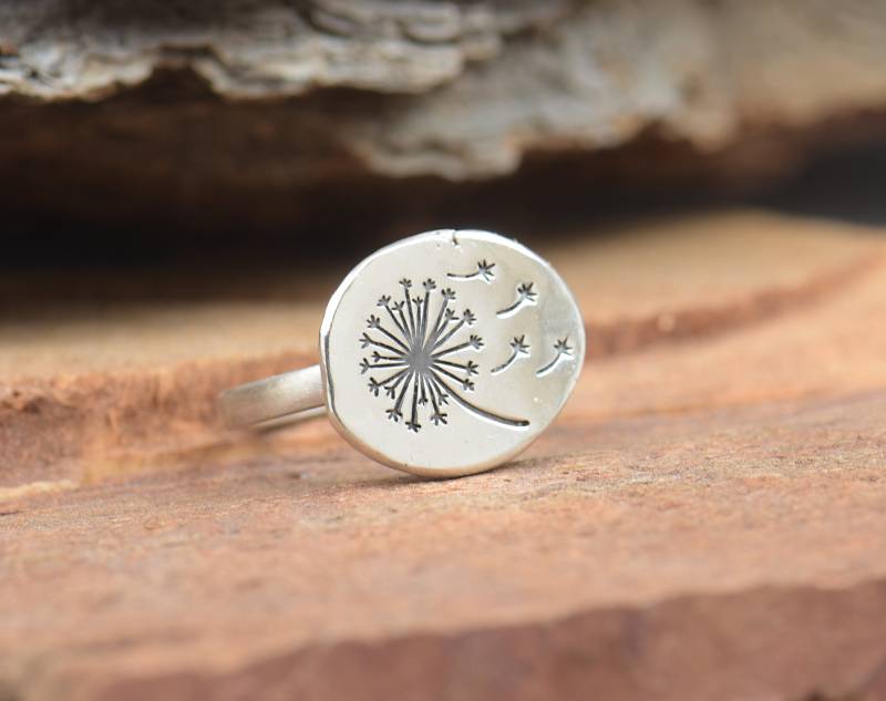sterling Silber Pusteblume Ring.artisan Handgemachte Kleine Handwerker Perle Armband.rustic von NatureJourney