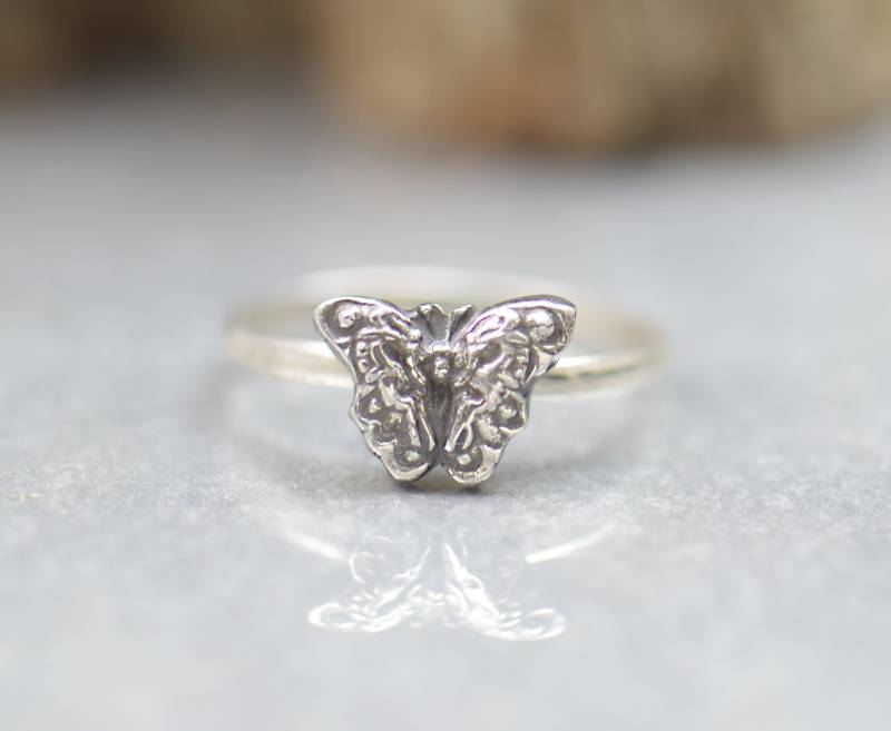 Schmetterling Silber 925. Zauberhafter Ring.handgefertigter Ring.halloween Schmuck.insektenring von NatureJourney