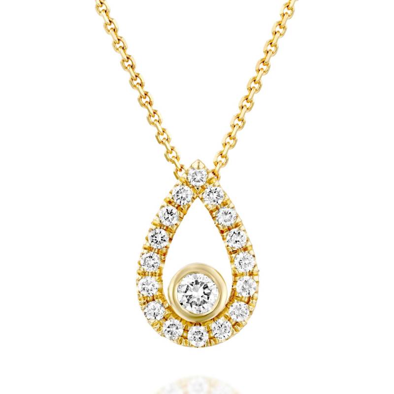 Diamant Halskette, Anhänger, Pave Set Massive Gold Pear Jahrestag Geschenk Für Frauen von NatureShiny