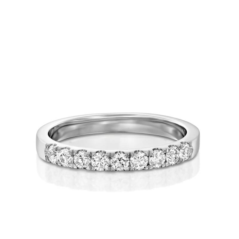 Halbe Ewigkeit Diamant Band, Zierliche Ring, Hochzeitsband, Stapelring, Reihe Ehering Set von NatureShiny