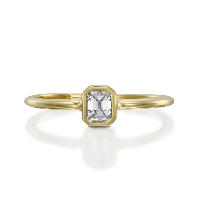 Smaragd Diamant Verlobungsring, Minimal Zierliche Gold Ring, Solitär Jahrestag Geschenk Für Frauen von NatureShiny