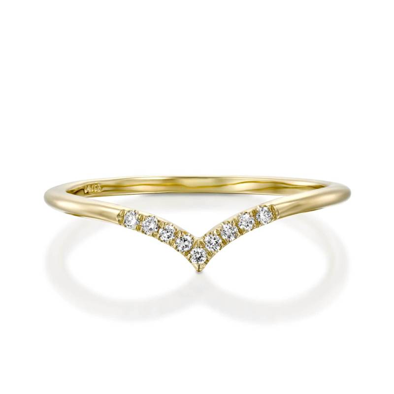 V Form Diamant Ring, Ehering, Chevron Brautring, Ring Für Frauen von NatureShiny