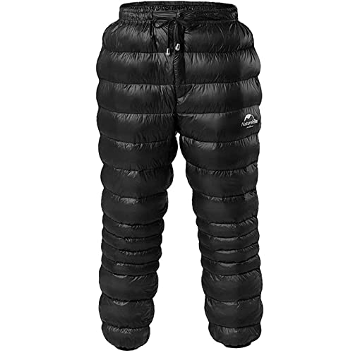 Naturehike Daunenhose Ultraleichte Winter-Thermohose Damen Herren Unisex Gänsedaunen Hose Komprimierbare Schneehose im Winter Outdoor Camping Radfahren Wandern (Schwarz M) von Naturehike