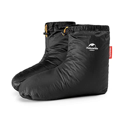 Naturehike Daunenschuhe Thermo-Daunensocken Outdoor/Indoor wasserdichte Winter-Gänsedaunensocken für Schlafzimmer Büro rutschfest superwarm Stiefeletten Ski Snowboard Reiten von Naturehike