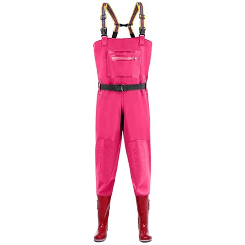 Naturepanda Anglerhose,Wathose Damen,Watthosen Wasserdicht Mit Stiefel,PVC rutschfest Wathosen,Jagd Wathosen,FischTeich Anglerhose,Atmungsaktive,Kniepolster,Für Bauernhöfe,Bauarbeiten,Gärten von Naturepanda