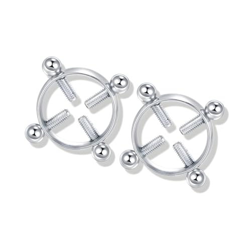 Naturepernulo Brustwarzenringe für Damen, nicht durchbohrt, 2 Stück, künstlicher Brustwarzenring, Körperschmuck (Silber) von Naturepernulo
