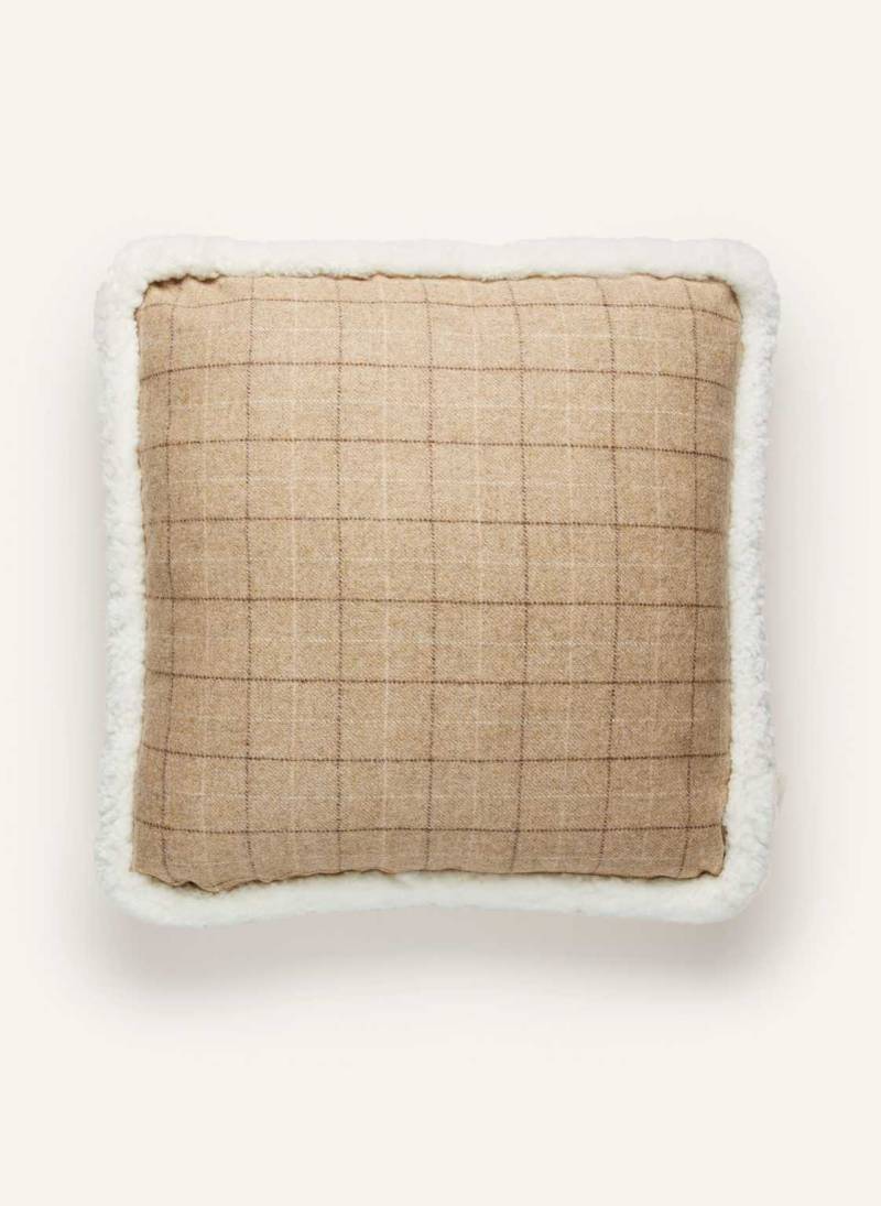 Natures Collection Dekokissen Checked Collection Mit Daunenfüllung beige von Natures Collection