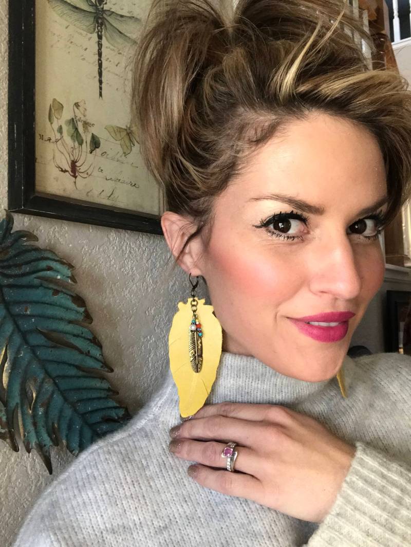 Leder, Federohrringe Leder, Federohrringe von NaturesBiplane