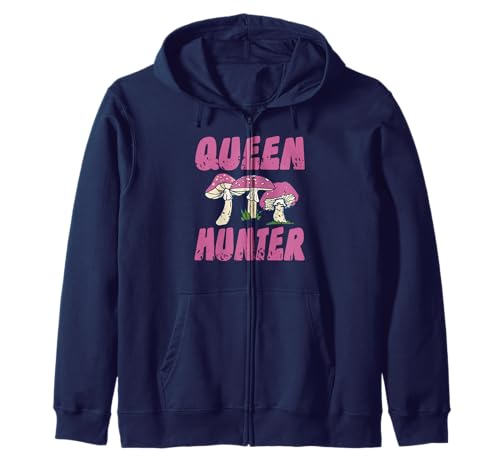 Queen Hunter Pilzsammler Humor Für selbstbewusste Damen Kapuzenjacke von Naturfans mit Stil und Sammelleidenschaft
