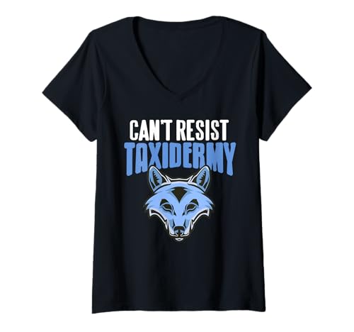 Damen Ich Kann Präparator Humor Für Fuchs Nicht Widerstehen T-Shirt mit V-Ausschnitt von Naturfreunde Retro Jagd Präparationsfan