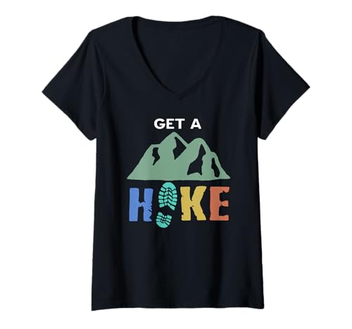 Damen HOL dir eine Wanderung Lustiger Berg Outdoor Spaß T-Shirt mit V-Ausschnitt Damen HOL dir eine Wanderung Lustiger Berg Outdoor Spaß T-Shirt mit V-Ausschnitt von Naturfreunde und Humorvolle Wanderer